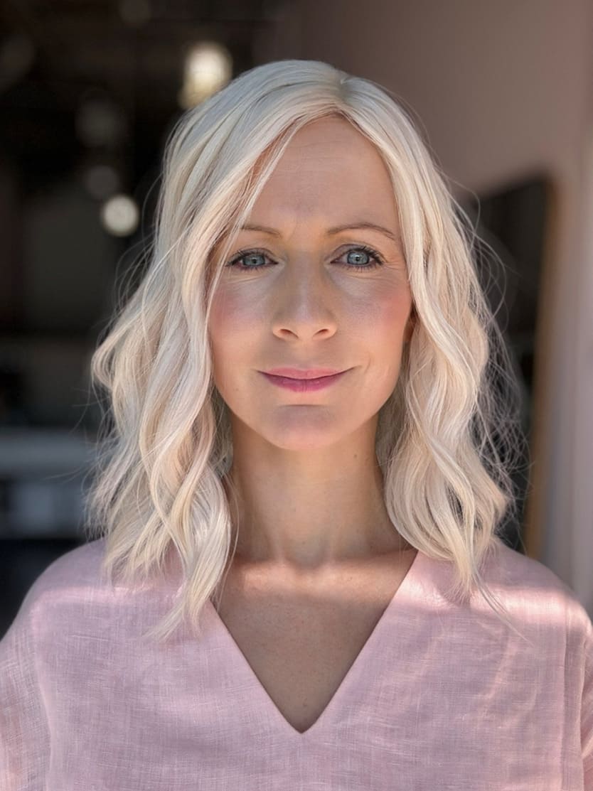 Blanche-silk-topper-14-4 Blanche 14" | Snow Blonde Human Hair Silk Topper - Image 1